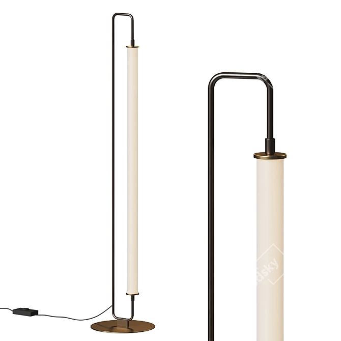 Modern Industrial Style Floor Lamp 3D model image 1