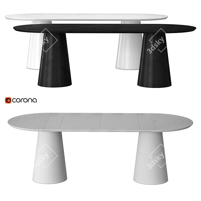 Orion Modern Dining Table 3D model image 2