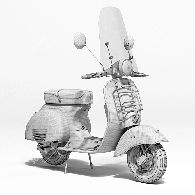 Vintage Vespa 3 - High Quality and Detailed 3D model image 6