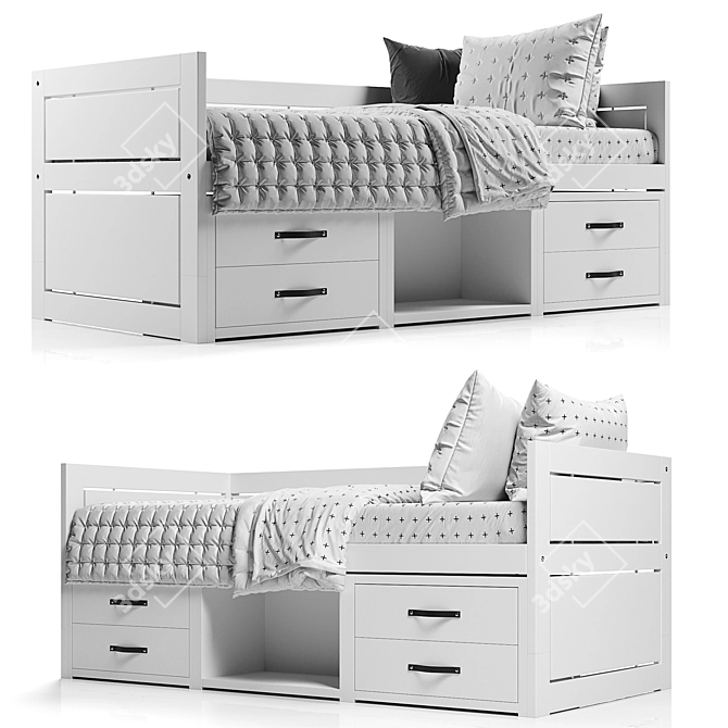 Modern Cabin Bed-M2: Stylish, Space-Saving Design 3D model image 3