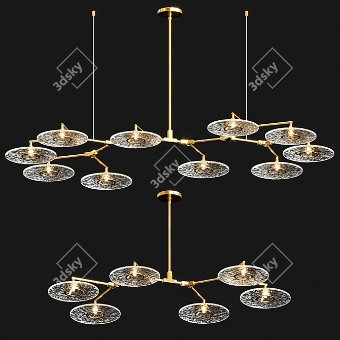 Ethereal Glow: Raita Chandelier 3D model image 1