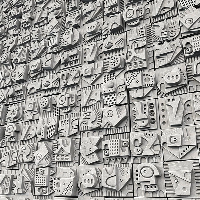 Hieroglyphic Cube Panel - Decorative, Big, No. 5 3D model image 3