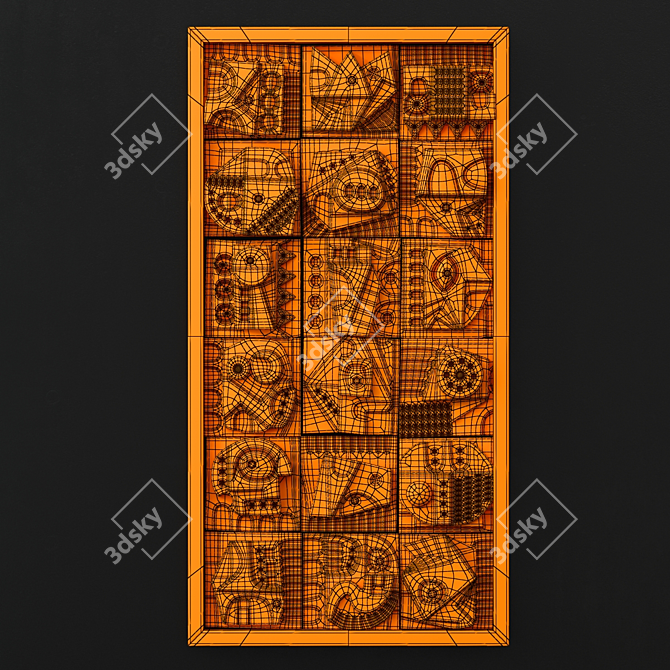 Hieroglyphic Cube Panel - Decorative, Big, No. 5 3D model image 8