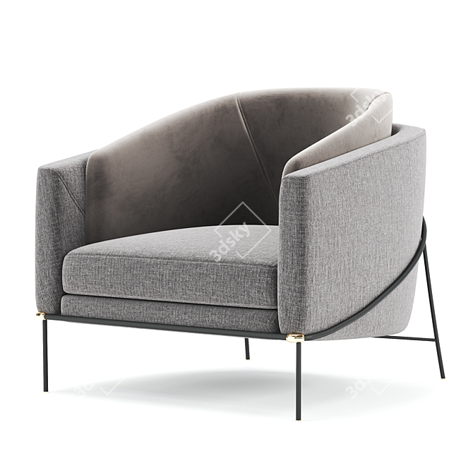 Elegant FIL NOIR Armchair: A Modern Beauty 3D model image 2