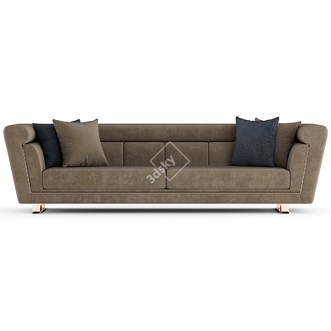 Elegant Rose Sofa - 250cm 3D model image 1