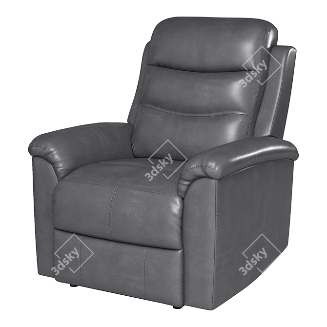 Smoke Leather Power Recliner: Ultimate Comfort & Style 3D model image 1