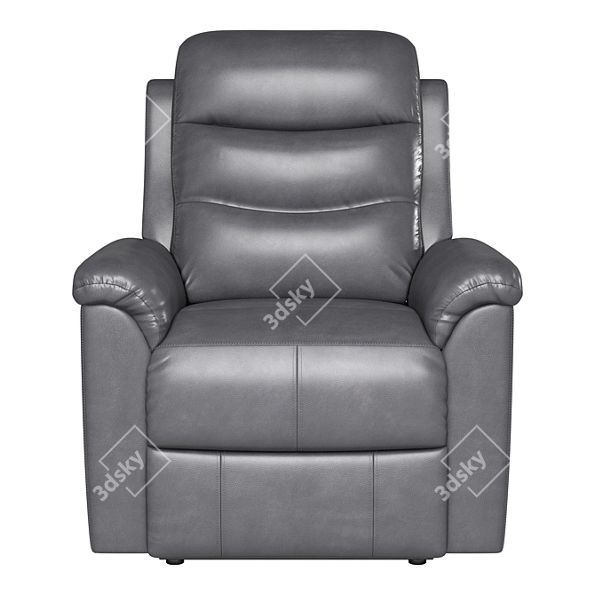 Smoke Leather Power Recliner: Ultimate Comfort & Style 3D model image 2