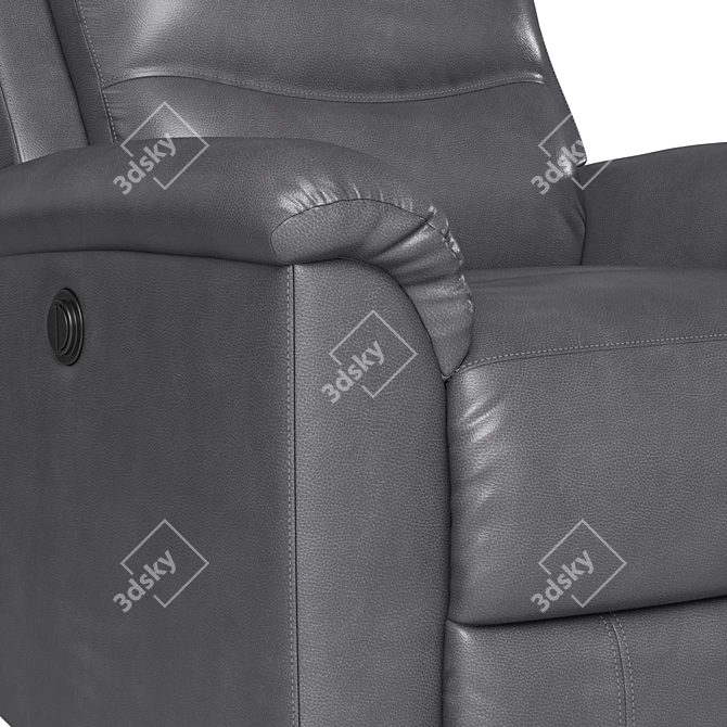 Smoke Leather Power Recliner: Ultimate Comfort & Style 3D model image 5