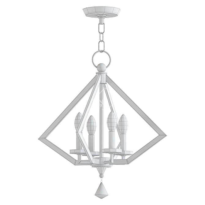 Diamond Luxe Mini Chandelier 3D model image 2