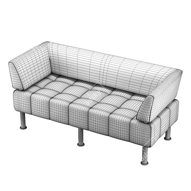 Elegant Office Deuce Sofa 3D model image 4