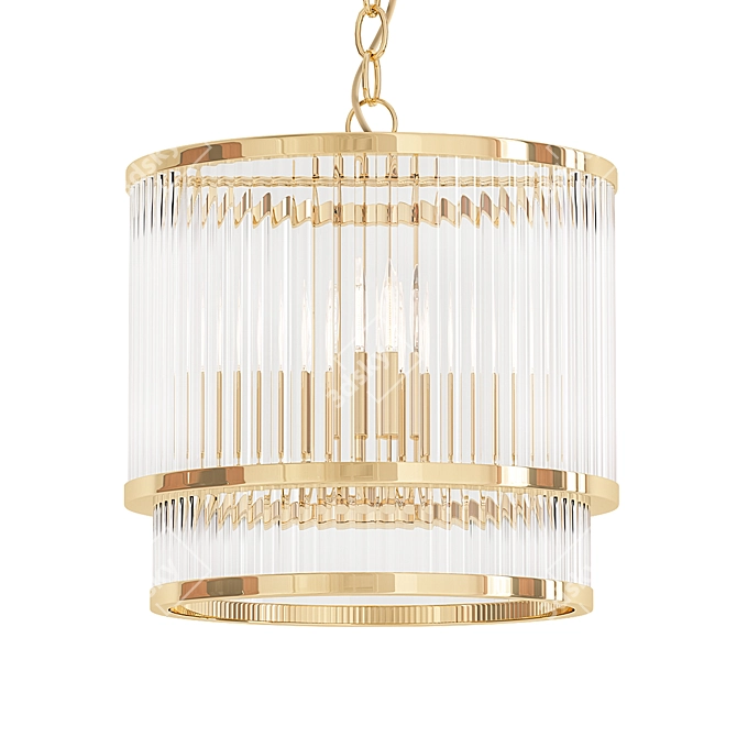 Elegant Glass Rod Ceiling Light 3D model image 1