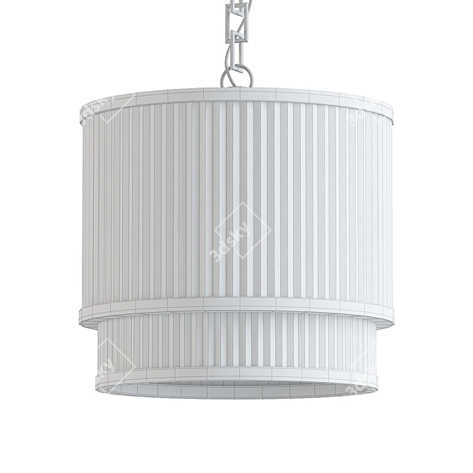 Elegant Glass Rod Ceiling Light 3D model image 2