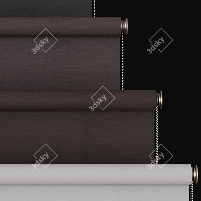 Customizable Roller Blinds: Edit Length, Width, and Fabric Texture 3D model image 5