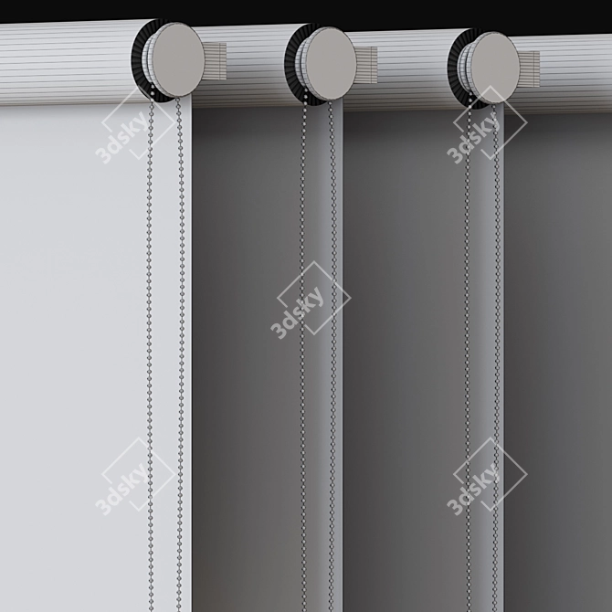 Customizable Roller Blinds: Edit Length, Width, and Fabric Texture 3D model image 6