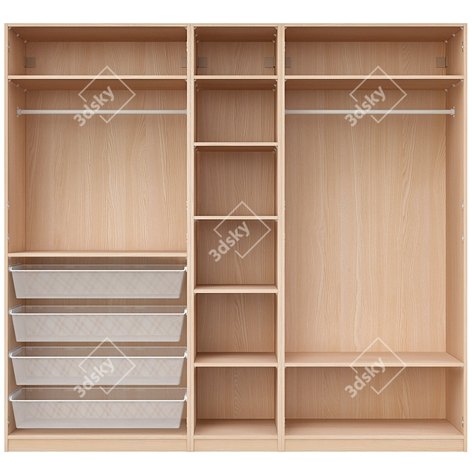 Modern Spacious PAX Forsand Wardrobe 3D model image 6