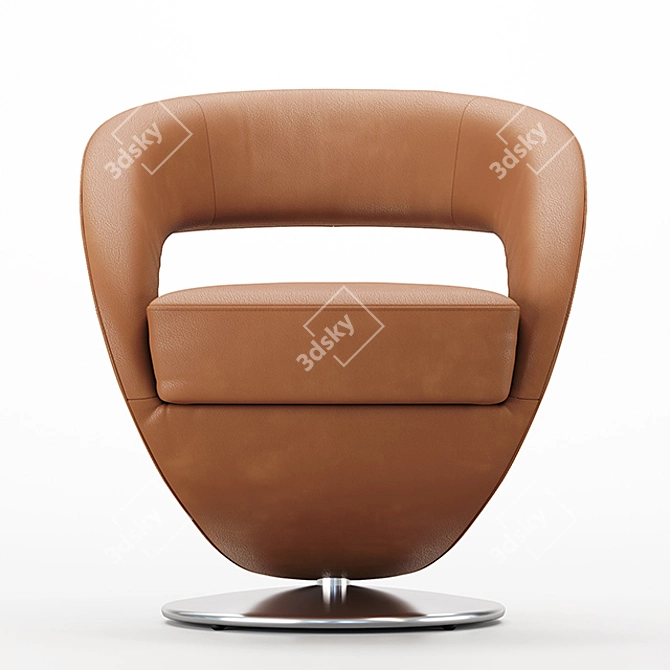 Modern Leather Armchair 7398 - SESSEL 3D model image 2