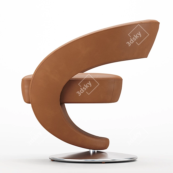 Modern Leather Armchair 7398 - SESSEL 3D model image 3