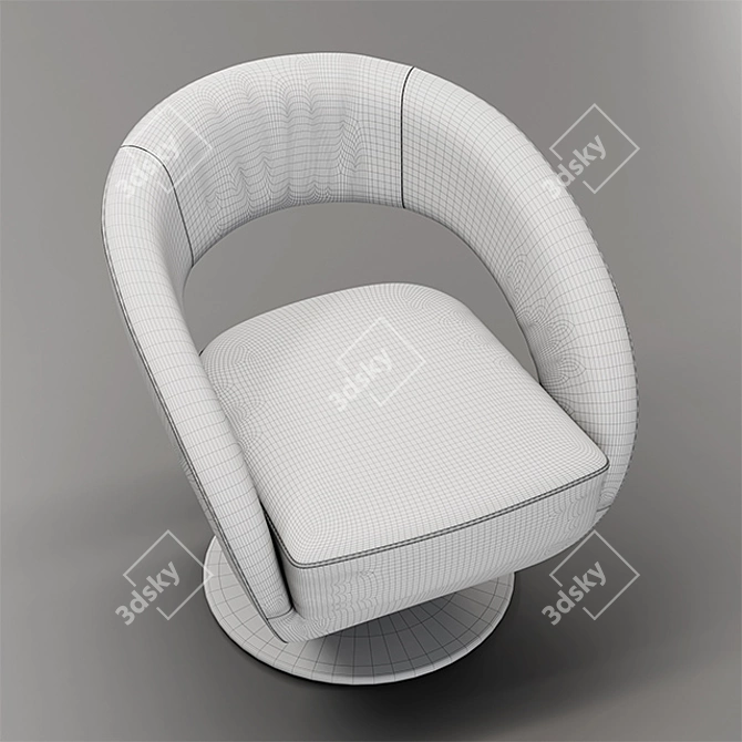 Modern Leather Armchair 7398 - SESSEL 3D model image 5