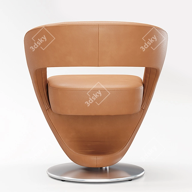 Modern Leather Armchair 7398 - SESSEL 3D model image 6