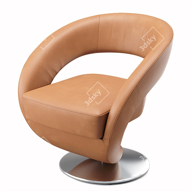 Modern Leather Armchair 7398 - SESSEL 3D model image 11