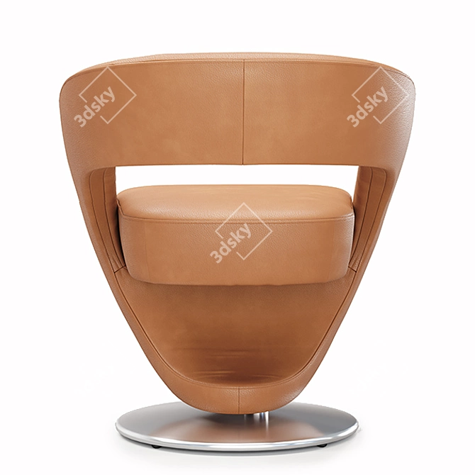 Modern Leather Armchair 7398 - SESSEL 3D model image 15