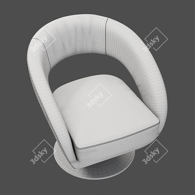 Modern Leather Armchair 7398 - SESSEL 3D model image 17