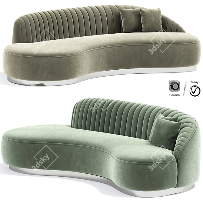 Modern Curved Strip Sofa - Urban Mood Skyler 3D model image 1