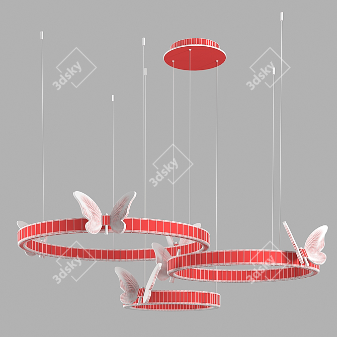 Glowing Butterfly Chandeliers 3D model image 3