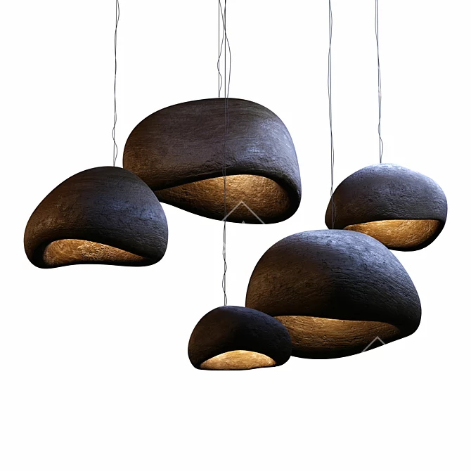 Cloudy Glow Handcrafted Pendant Lamp 3D model image 1
