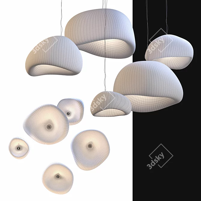 Cloudy Glow Handcrafted Pendant Lamp 3D model image 5