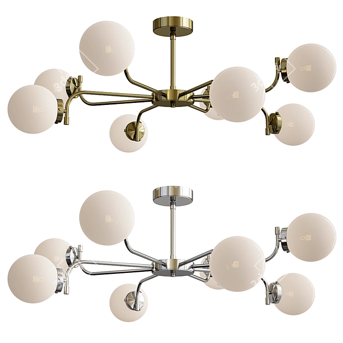  Polished Brass Jazz Ceiling Light 3D model image 1