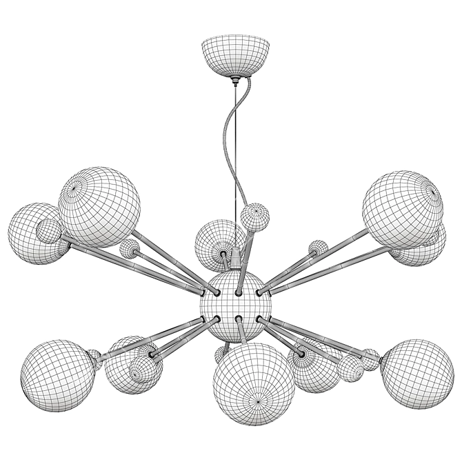 URSA Modern 10-Light Ceiling Pendant 3D model image 2