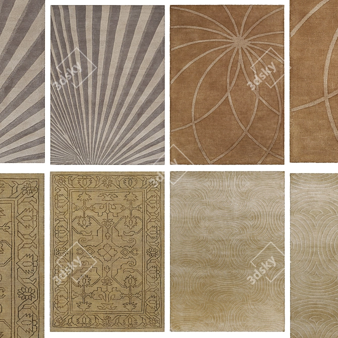 Luxury Brown Rugs: Timeless Elegance for Your Home 3D model image 2