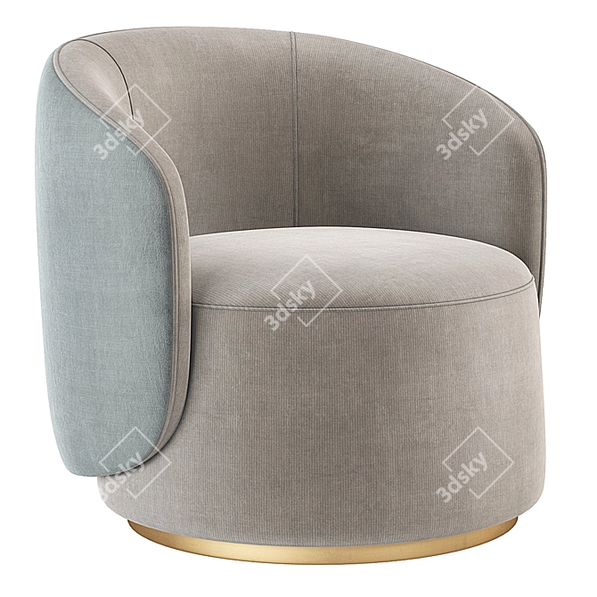 Elegant Fendi Casa Annabelle Armchair: Luxurious Velvet, Stunning Design 3D model image 1