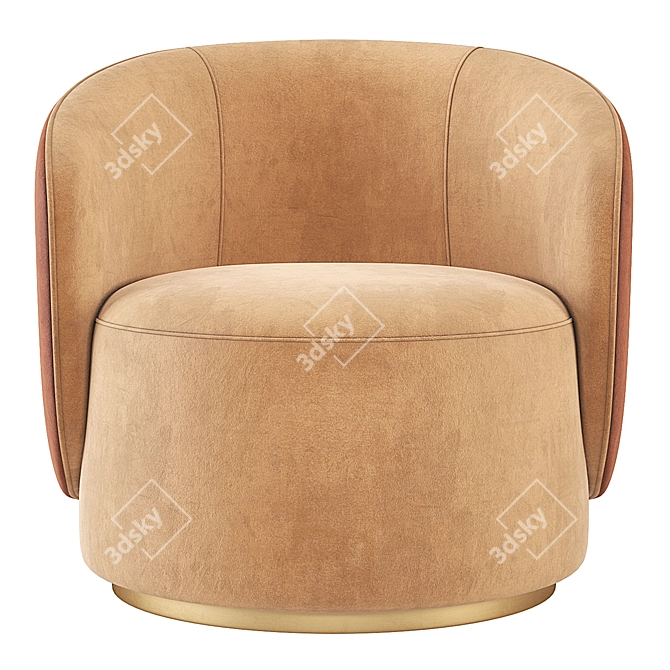 Elegant Fendi Casa Annabelle Armchair: Luxurious Velvet, Stunning Design 3D model image 2