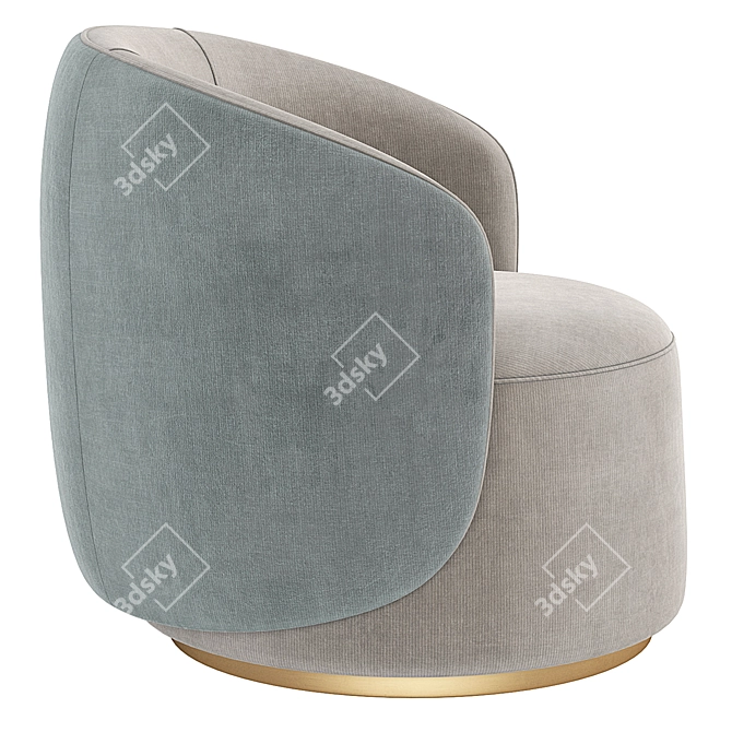 Elegant Fendi Casa Annabelle Armchair: Luxurious Velvet, Stunning Design 3D model image 3