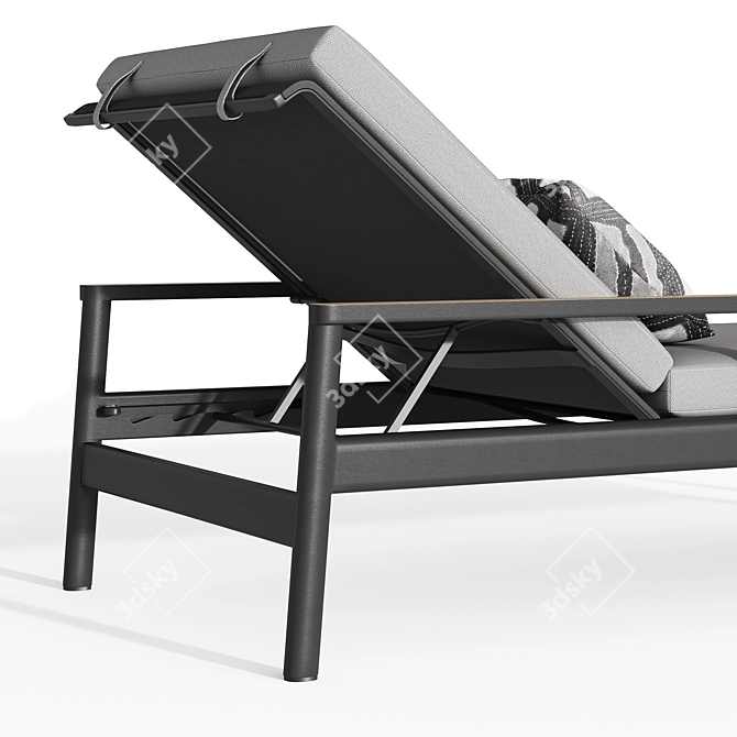 Sleek and Stylish Rh Marino Aluminum Chaise 3D model image 3