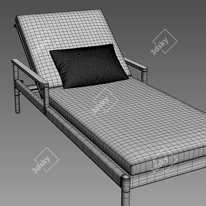 Sleek and Stylish Rh Marino Aluminum Chaise 3D model image 7