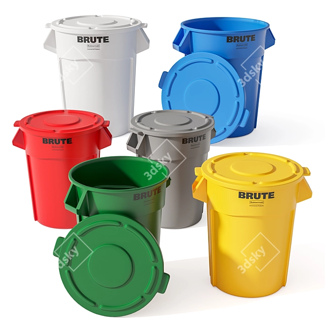 Durable Rubbermaid Brute Bin 3D model image 1