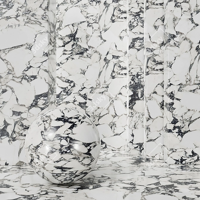 Elegant Florim Pebble Marble 3D model image 1