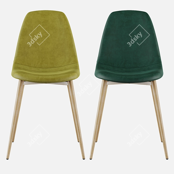 Valensiya Velour Stool: Elegant Comfort 3D model image 4