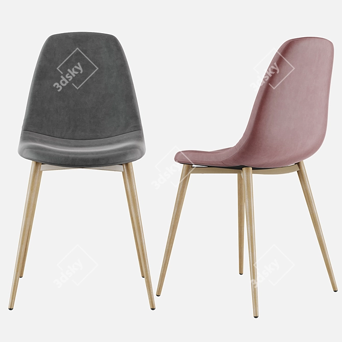 Valensiya Velour Stool: Elegant Comfort 3D model image 5