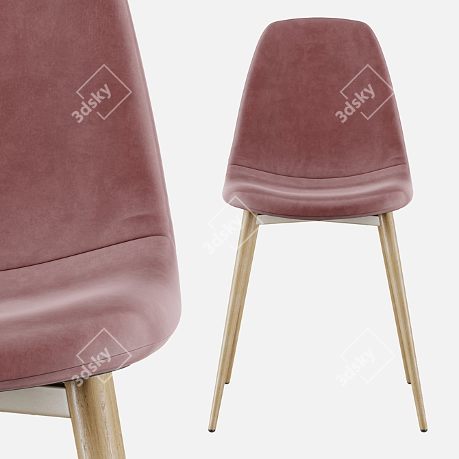 Valensiya Velour Stool: Elegant Comfort 3D model image 6