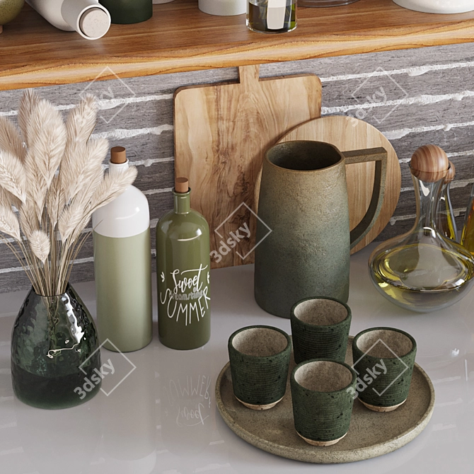 Versatile Kitchen Accessories Set 3D model image 3