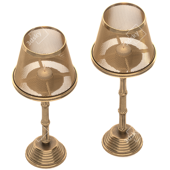 Vintage Brass Candle Holders Set 3D model image 5