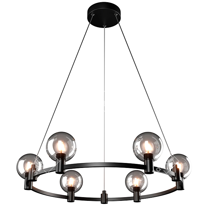 Industrial Loft Pendant Lamp - 6 Lights 3D model image 1