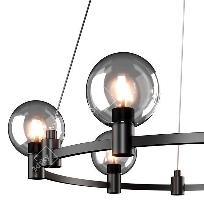 Industrial Loft Pendant Lamp - 6 Lights 3D model image 2