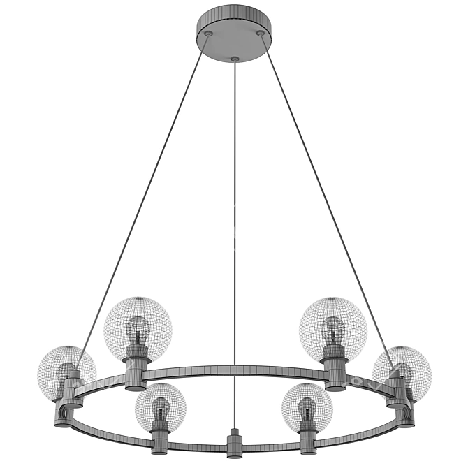 Industrial Loft Pendant Lamp - 6 Lights 3D model image 3