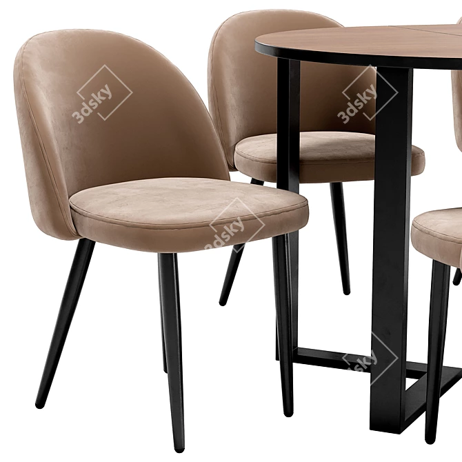 Elegant Melody Dining Set: Sheffilton Table & Chairs 3D model image 4