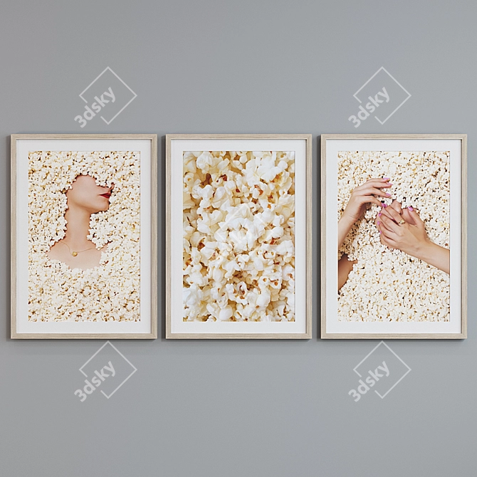 Modern Popcorn Frame Set 3D model image 2